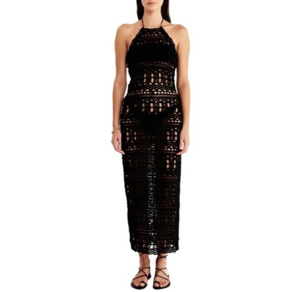 Rumer Ines Midi Size XS Color Black Crochet Women's NWT